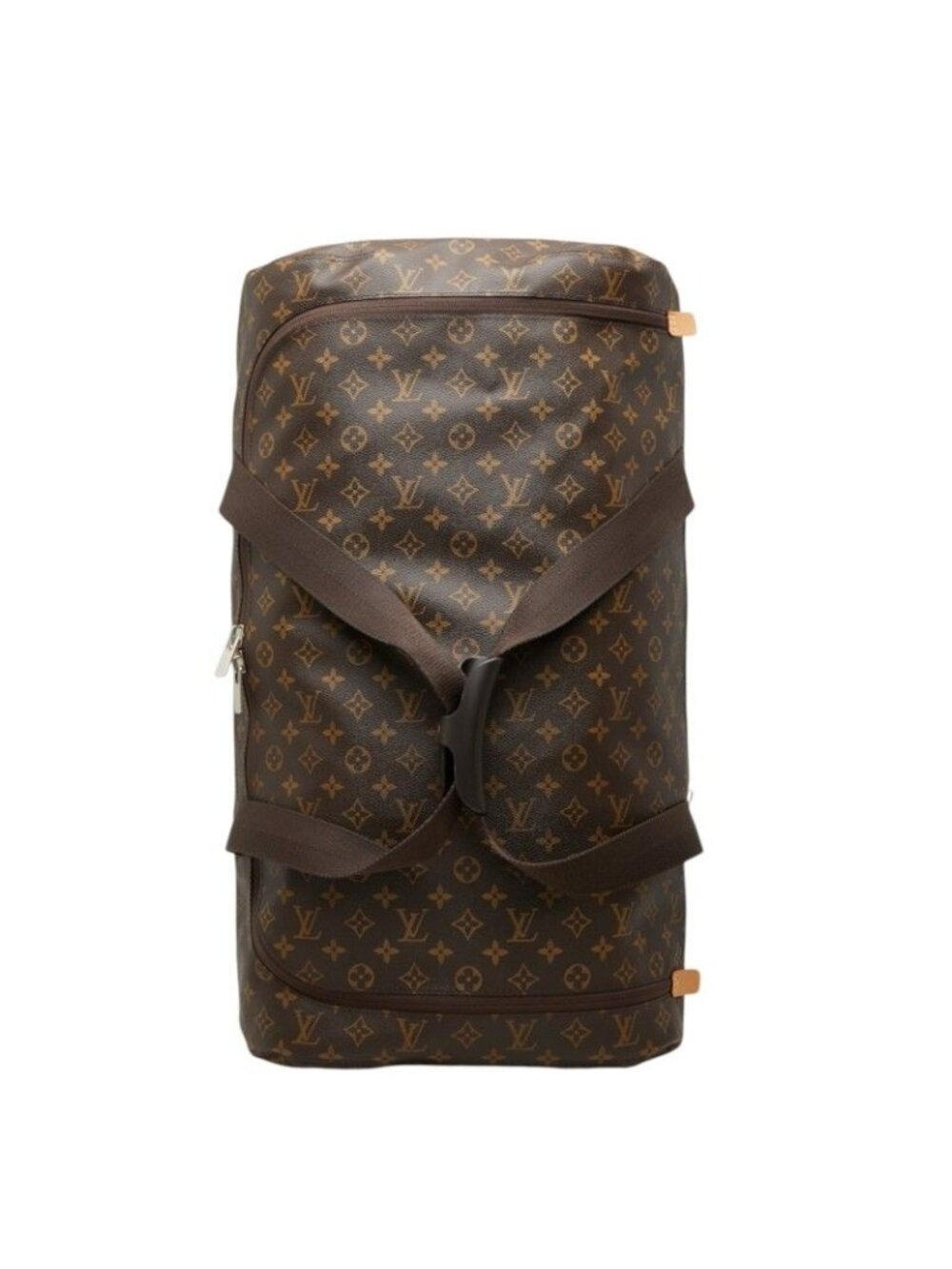 Louis Vuitton Monogram Horizon Soft Suitcase Carriage Case Brown Leather Travel